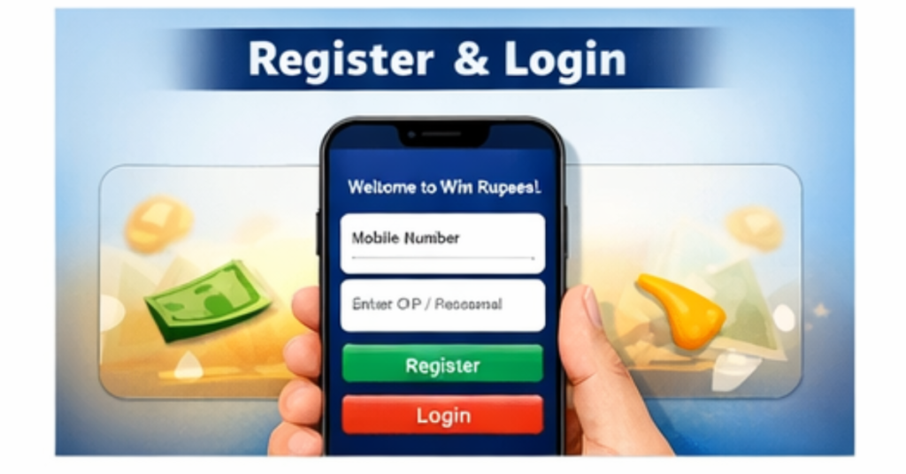 Win Rupees APK registration login screen