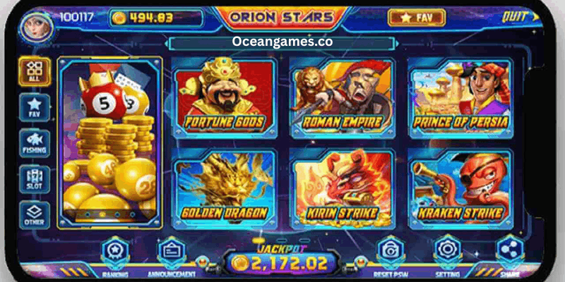 Main features of Orion Stars 777 APK including vast games, bonuses, practice mode, smooth gameplay, secure and fair mobile casino app