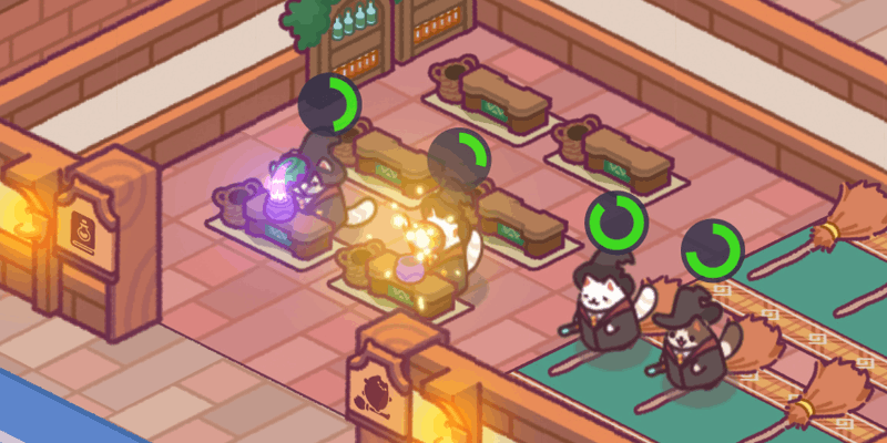 Train adorable cats to become powerful magicians in Cat Magic School MOD APK with magical lessons and school management