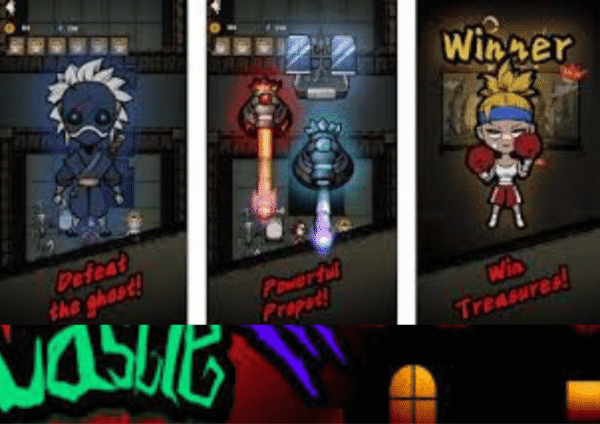 Powerful weapons in Silent Castle Mod APK 2026 including swords, shields, and staffs